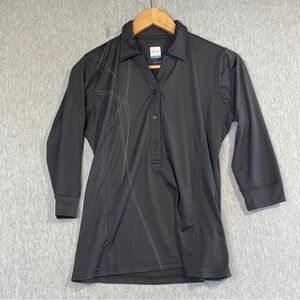 AUR Polo Golf Shirt Women’s Petite Small Black White Stripes